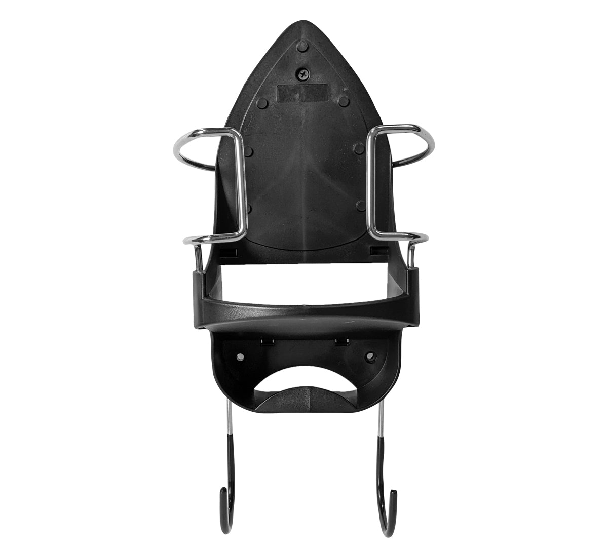 Dolphy Wall Mount Universal Iron Holder – Heat-Resistant Iron & Board Organizer, Space-Saving Laundry Storage Rack, Black PBT – 40x16.5x15 cm