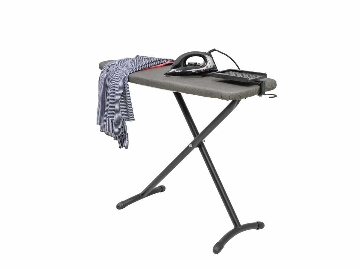 Dolphy Adjustable Folding Ironing Board 112x38cm – Height Adjustable, Metal Frame, Heat-Resistant Iron Rest, Portable Iron Press Stand