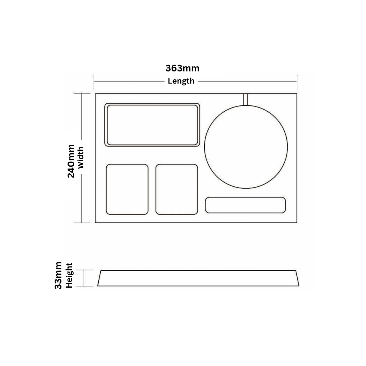 Dolphy Beech Wood Kettle Tray – Natural Wooden Hospitality Tray for Hotels & Home Use, Stylish Beverage Organiser with Sleek Brown Finish
