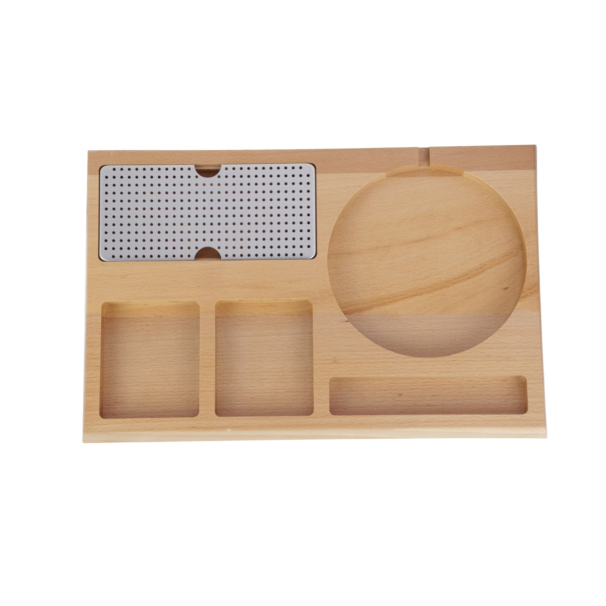 Dolphy Beech Wood Kettle Tray – Natural Wooden Hospitality Tray for Hotels & Home Use, Stylish Beverage Organiser with Sleek Brown Finish