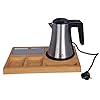 Dolphy Beech Wood Kettle Tray – Natural Wooden Hospitality Tray for Hotels & Home Use, Stylish Beverage Organiser with Sleek Brown Finish