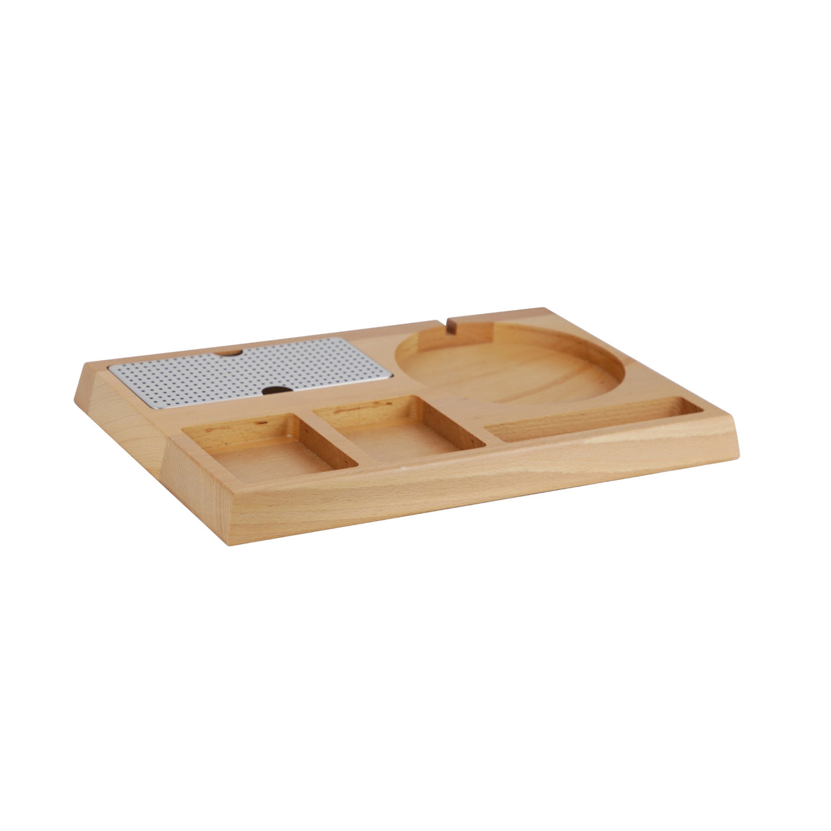 Dolphy Beech Wood Kettle Tray – Natural Wooden Hospitality Tray for Hotels & Home Use, Stylish Beverage Organiser with Sleek Brown Finish