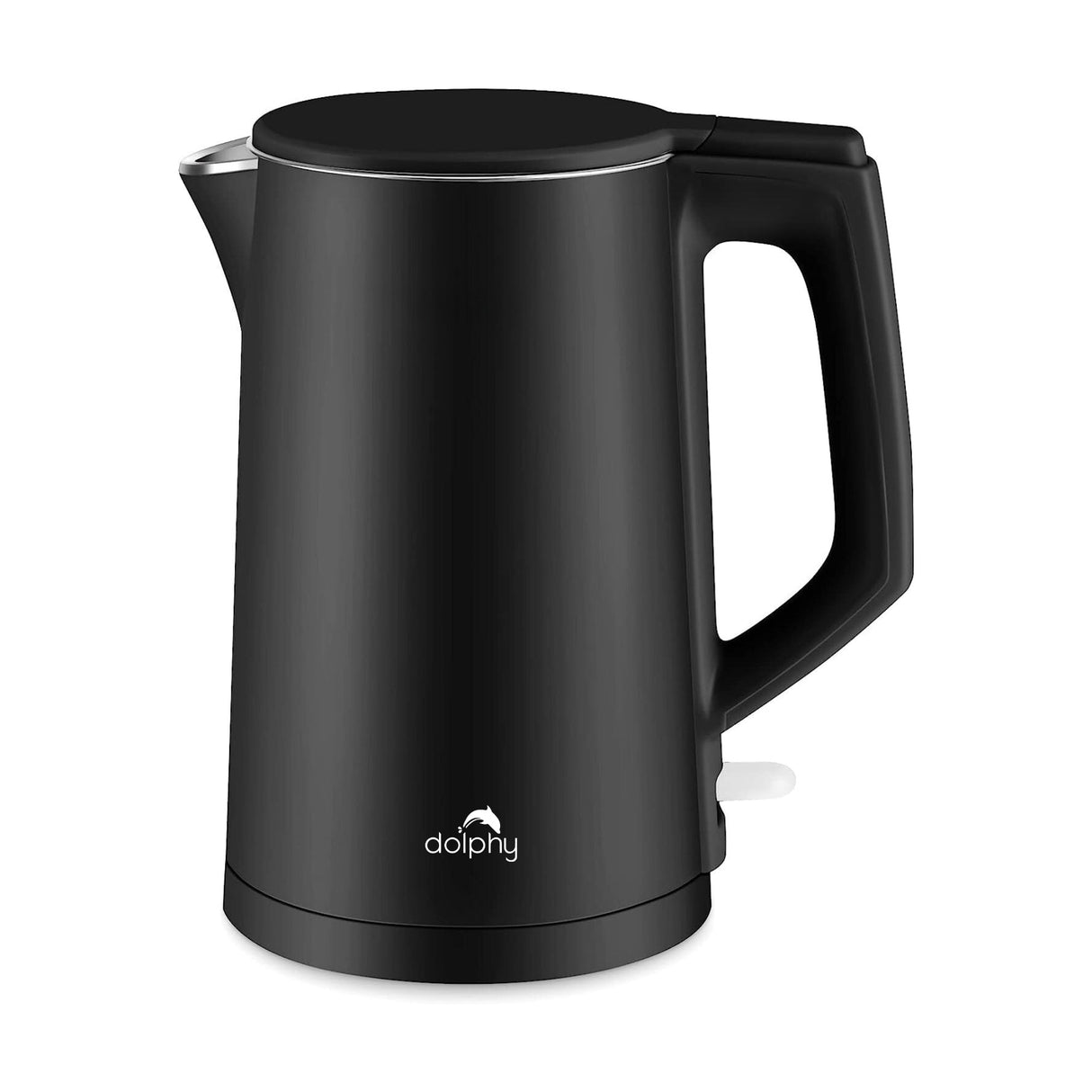 Dolphy 1L Electric Kettle – Black Stainless Steel, 360 Swivel Base, Auto Shut-Off, Cool-Touch Exterior, Fast Boil Cordless Kettle for Home, Hotel & Office
