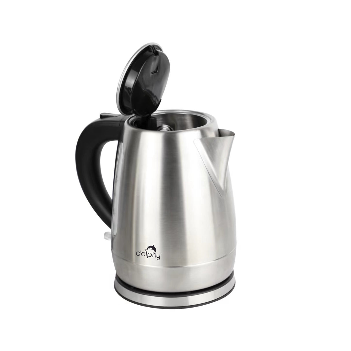 Dolphy 1.0L Electric Kettle – Black Stainless Steel, 2200W Fast Boil, Auto Shut-Off & Overheat Protection, Compact Hot Water Boiler for Tea & Coffee