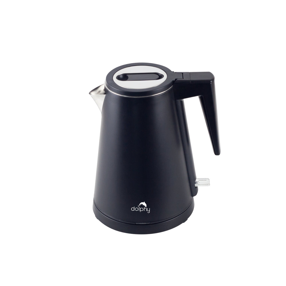 Dolphy 800ml Electric Kettle – Black Stainless Steel, Fast Boil with 360 Swivel Base, Auto Shut-Off & One-Touch Lid for Home, Hotel & Office Use