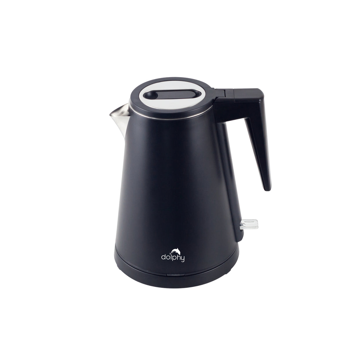 Dolphy 800ml Electric Kettle – Black Stainless Steel, Fast Boil with 360 Swivel Base, Auto Shut-Off & One-Touch Lid for Home, Hotel & Office Use
