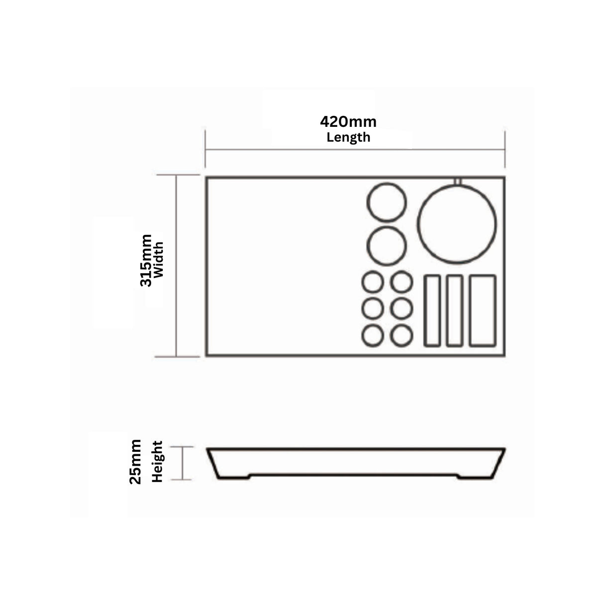 Dolphy Black Beech Wood Kettle Tray – Elegant Wooden Hospitality Beverage Tray for Hotels, Offices & Home Use with Contemporary Matte Finish