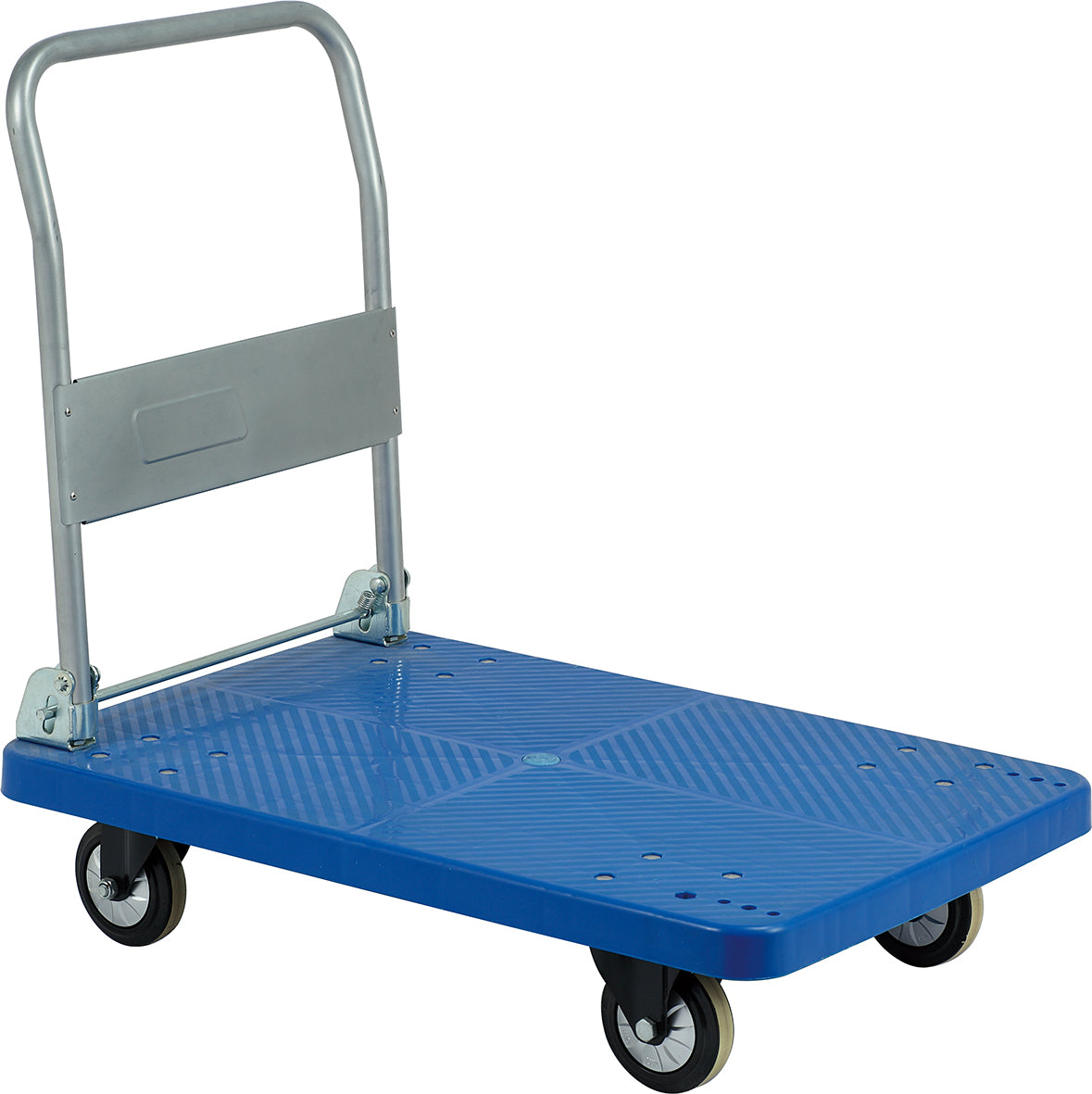 Dolphy Metal and ABS Plastic Luggage Trolley 90x60x90 cm – Blue and Silver Hotel & Airport Cart with Compact Design and Durable Build