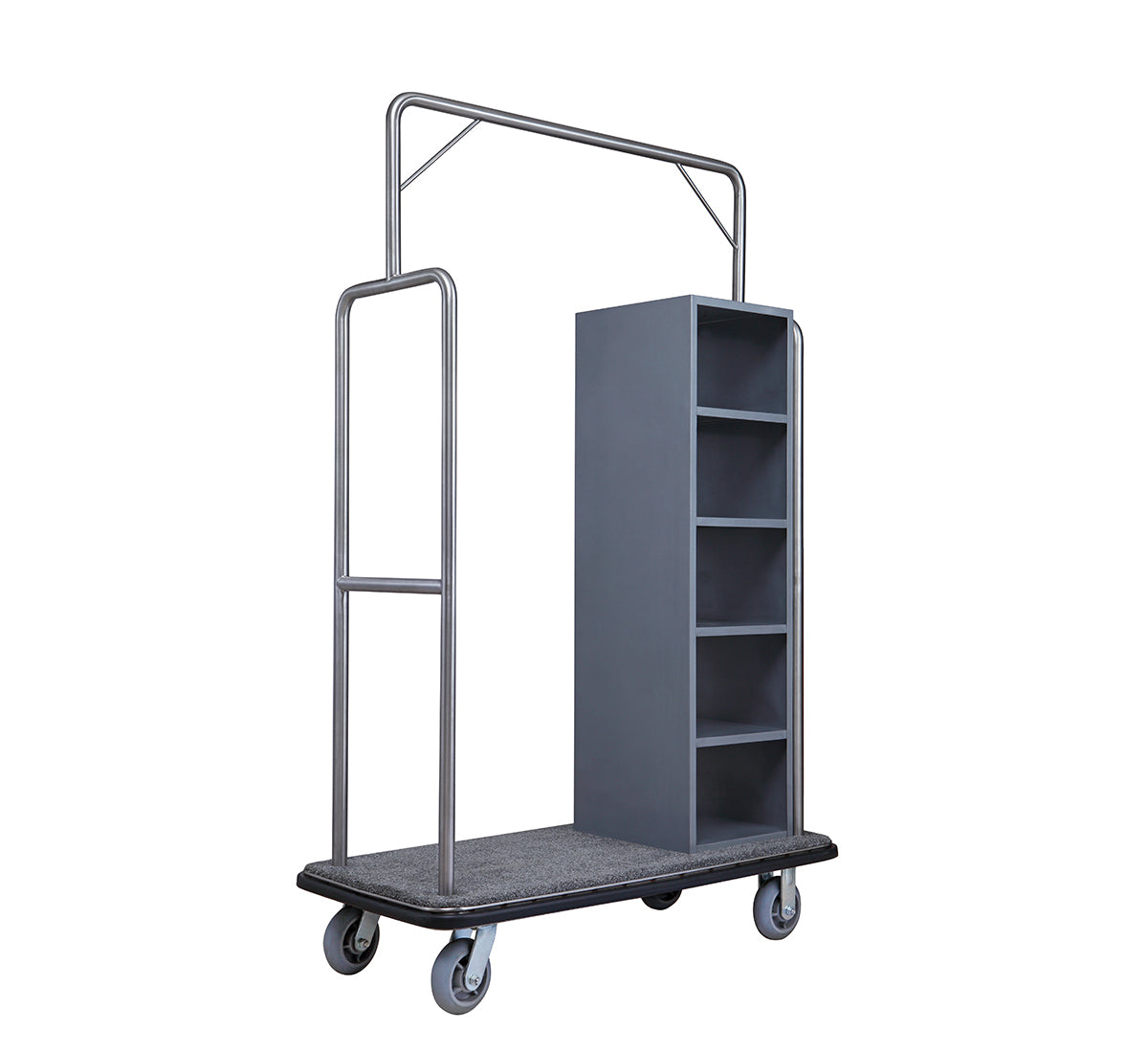 Dolphy Stainless Steel Hotel Laundry Cart and Clothes Delivery Trolley – 120x58x184 cm, Heavy-Duty Linen Transport Trolley with Matte Finish for Hotels & Commercial Use