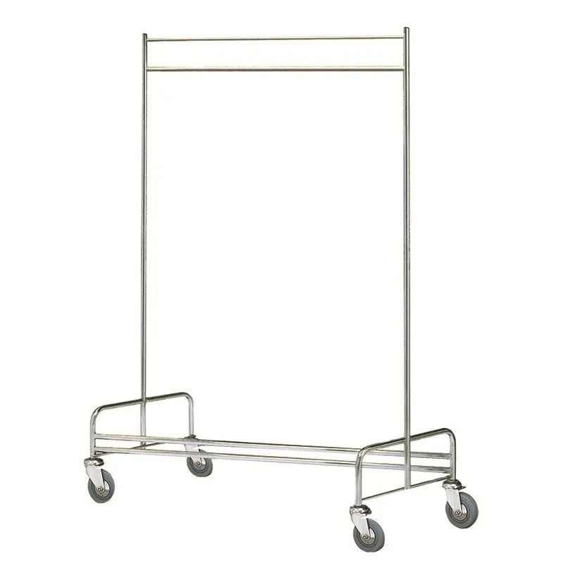 Dolphy Stainless Steel Laundry Trolley – 122x55x172 cm, Polished Silver Finish, Heavy-Duty Rolling Linen Cart for Hotels and Commercial Laundry Handling
