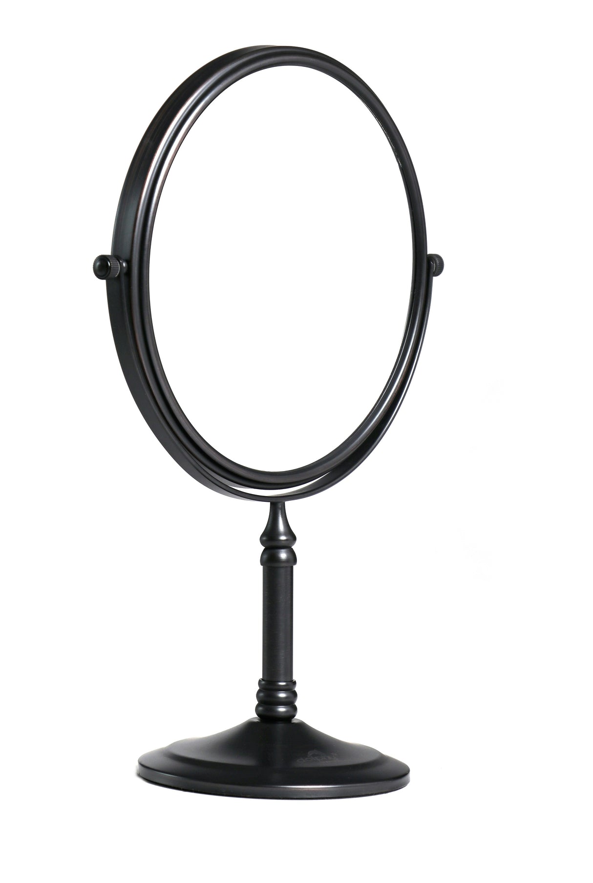 Dolphy 8-Inch Dual-Sided 5X Tabletop Magnifying Mirror – 1X/5X Magnification, 360° Swivel, Freestanding Makeup Mirror – Sleek Black Finish