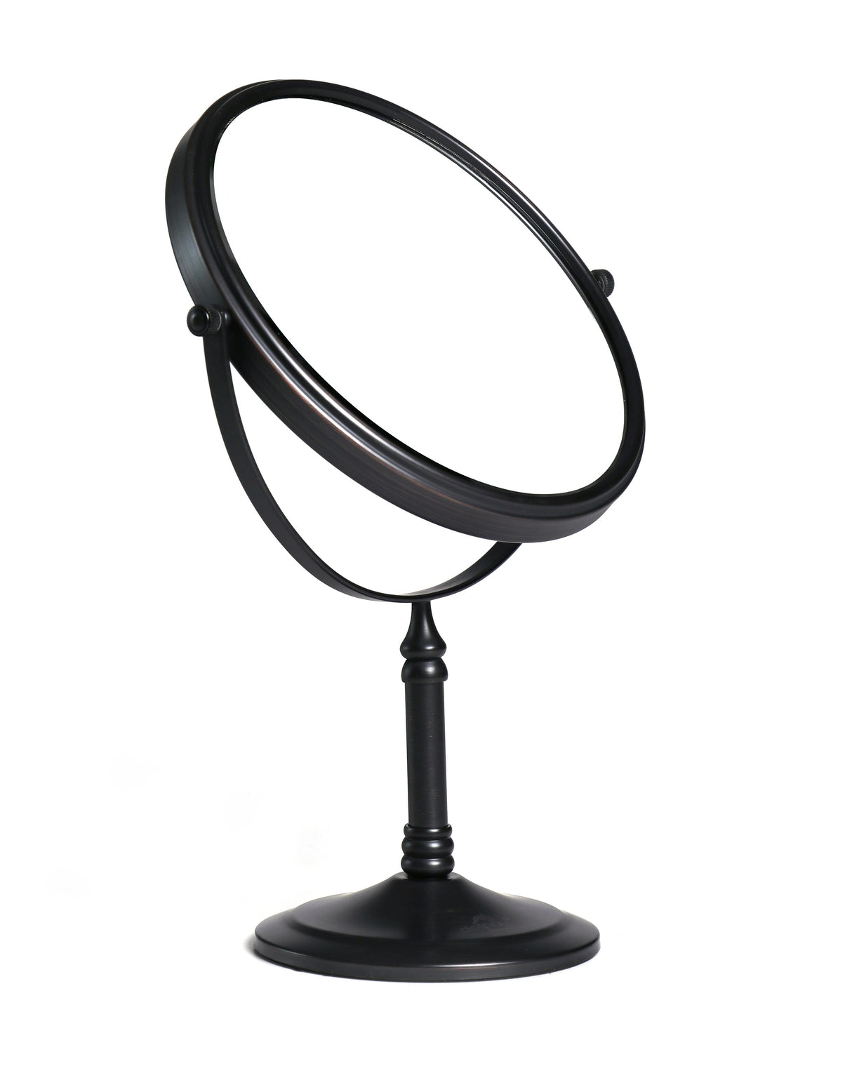Dolphy 8-Inch Dual-Sided 5X Tabletop Magnifying Mirror – 1X/5X Magnification, 360° Swivel, Freestanding Makeup Mirror – Sleek Black Finish