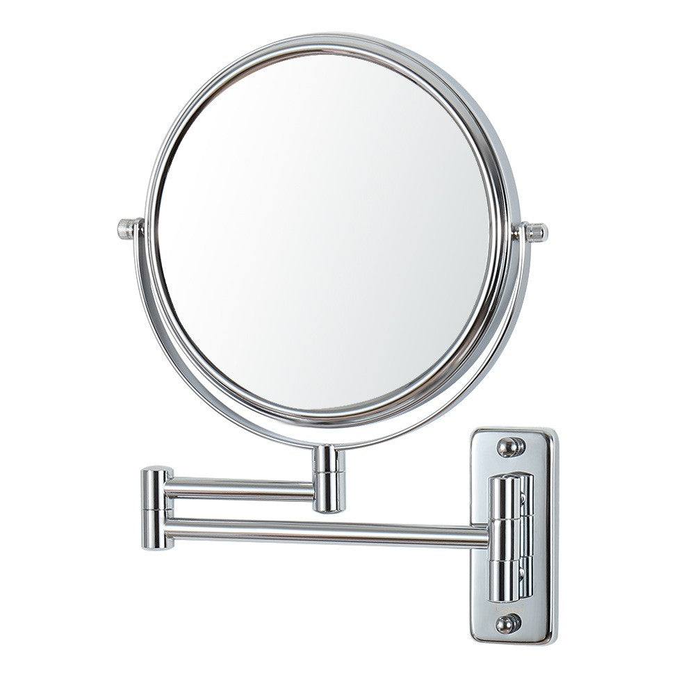 Dolphy 8-Inch Wall Mount Makeup Mirror – Dual-Sided 1X/3X Magnifying Mirror with 360° Swivel, Chrome Finish, Space-Saving Bathroom Vanity Mirror