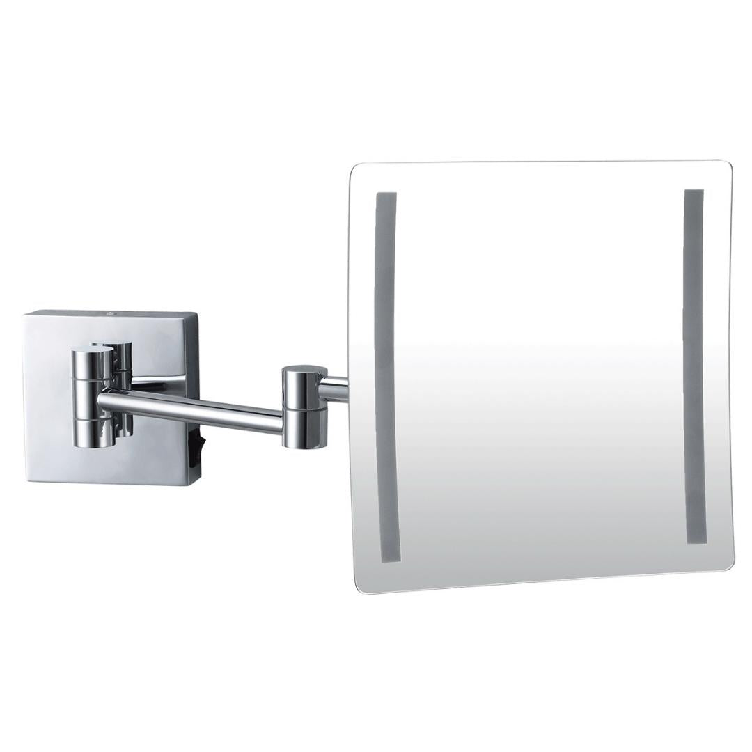 Dolphy 180 Adjustable Wall Mount Makeup Mirror – 3X Magnification, Extendable Arm, Silver Finish