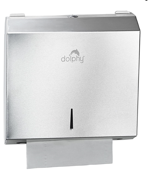 Dolphy Slimline Stainless Steel Paper Towel Dispenser – Wall Mounted 304 Steel, Lockable & Rust-Resistant – Silver Finish