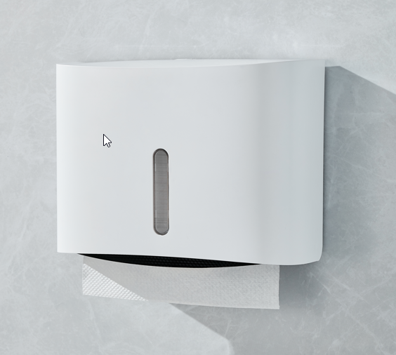 Dolphy Secure Lock ABS Hand Paper Towel Dispenser – White, Wall Mounted for M-Fold & Z-Fold Towels