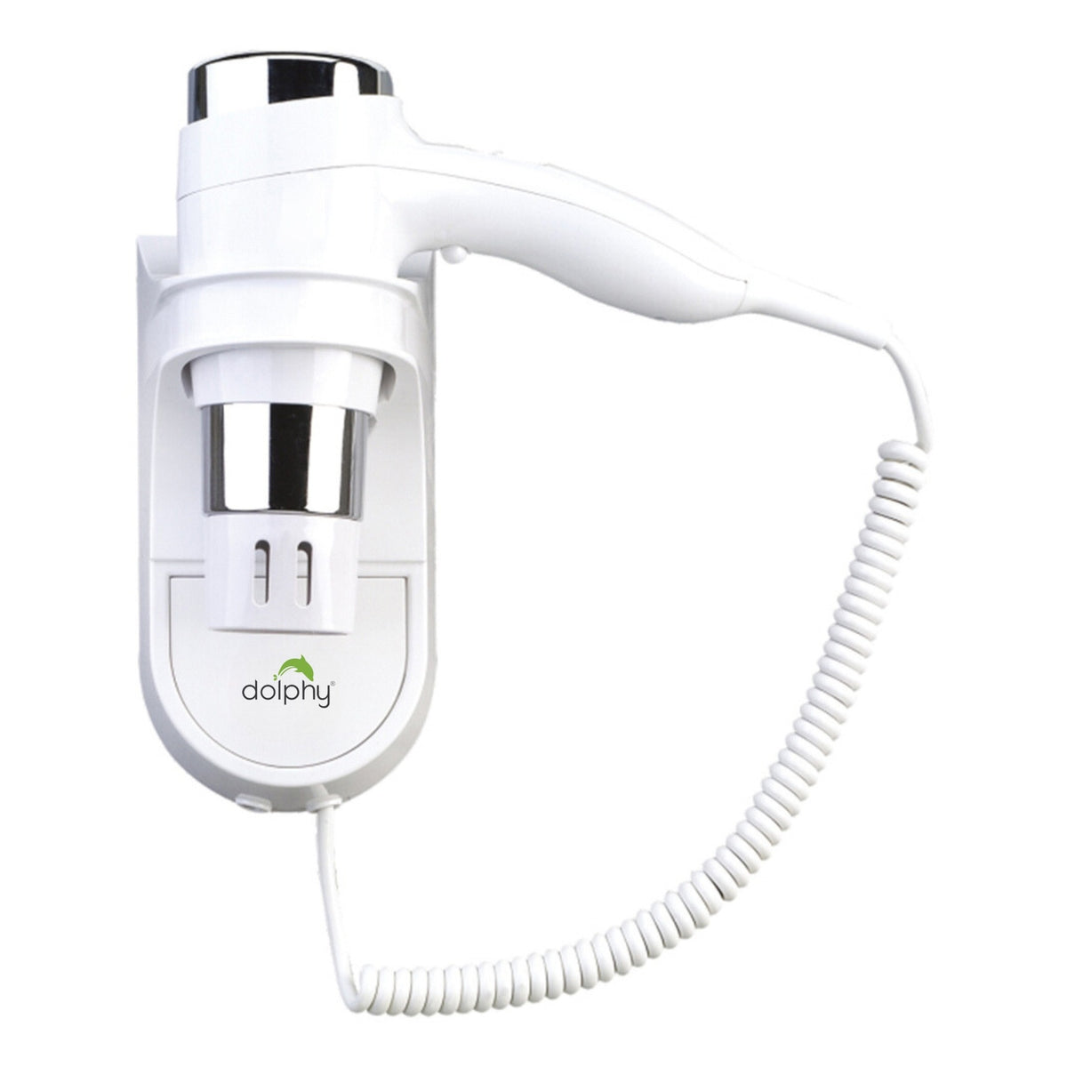 Dolphy 1875W Fast-Drying Wall Mounted Hair Dryer – White, Low Noise & Micro Switch Control