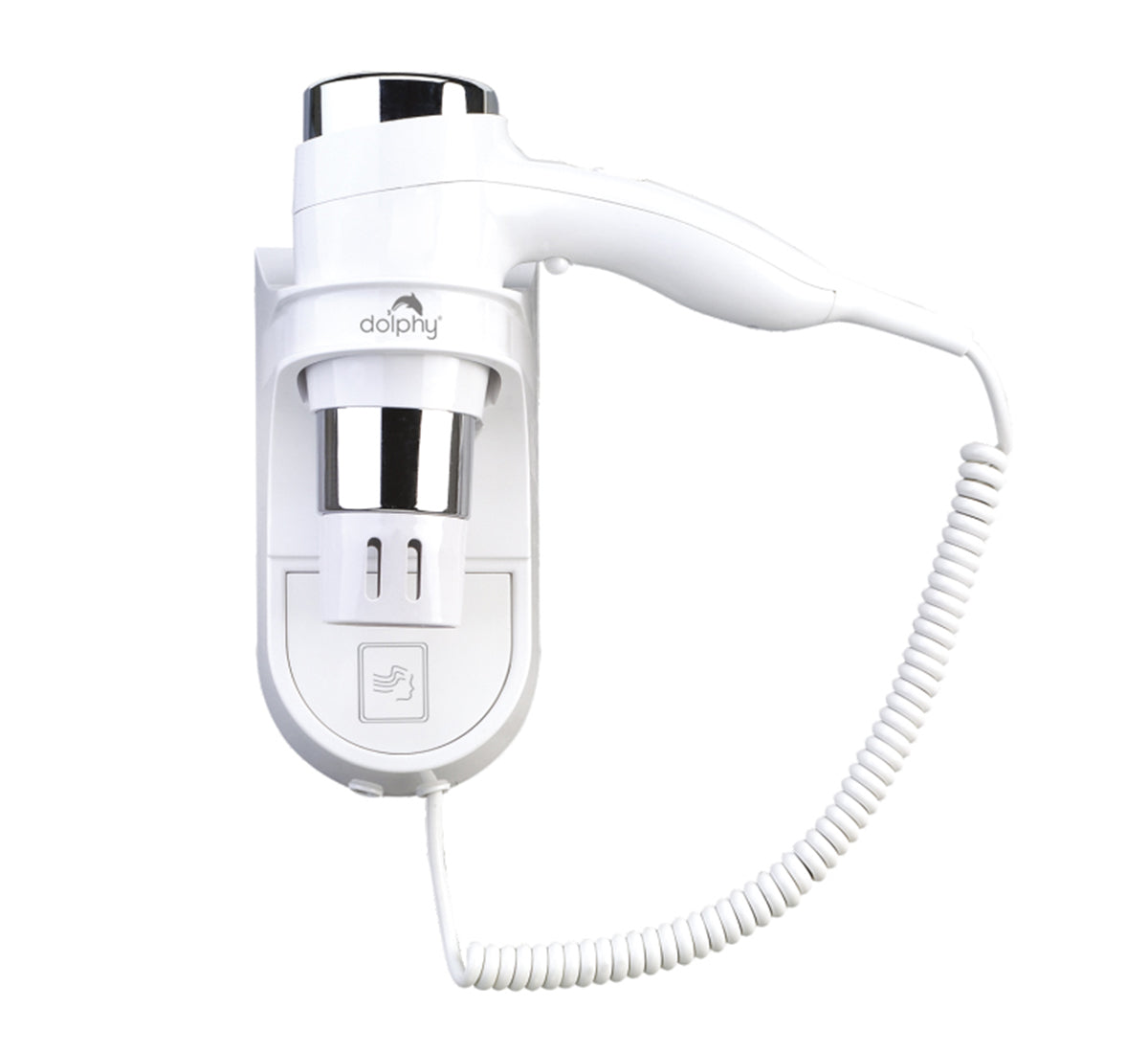 Dolphy 1875W Fast-Drying Wall Mounted Hair Dryer – White, Low Noise & Micro Switch Control