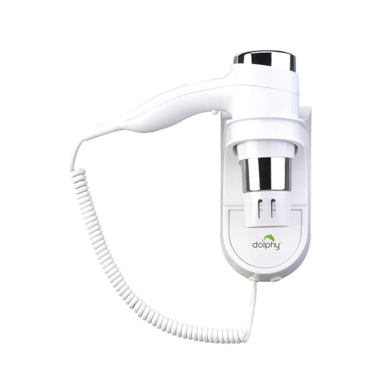 Dolphy 1875W Fast-Drying Wall Mounted Hair Dryer – White, Low Noise & Micro Switch Control