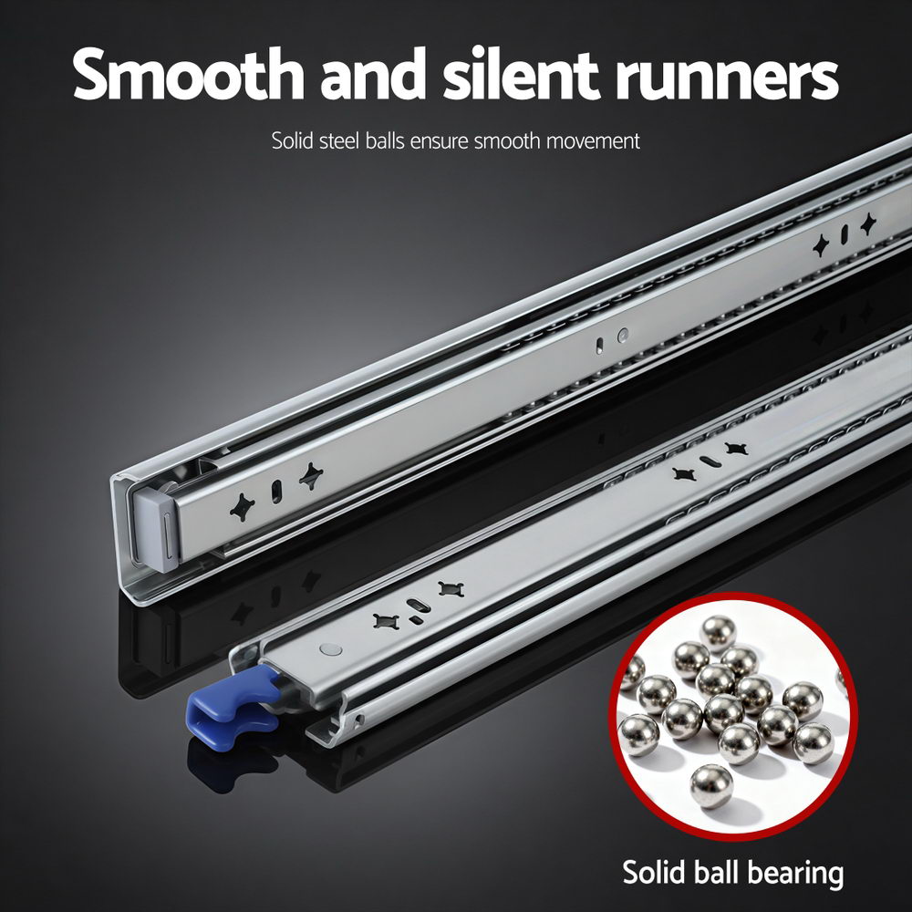 Giantz 2x Drawer Slides Heavy Duty Full Extension Locking 600-1200mm Length