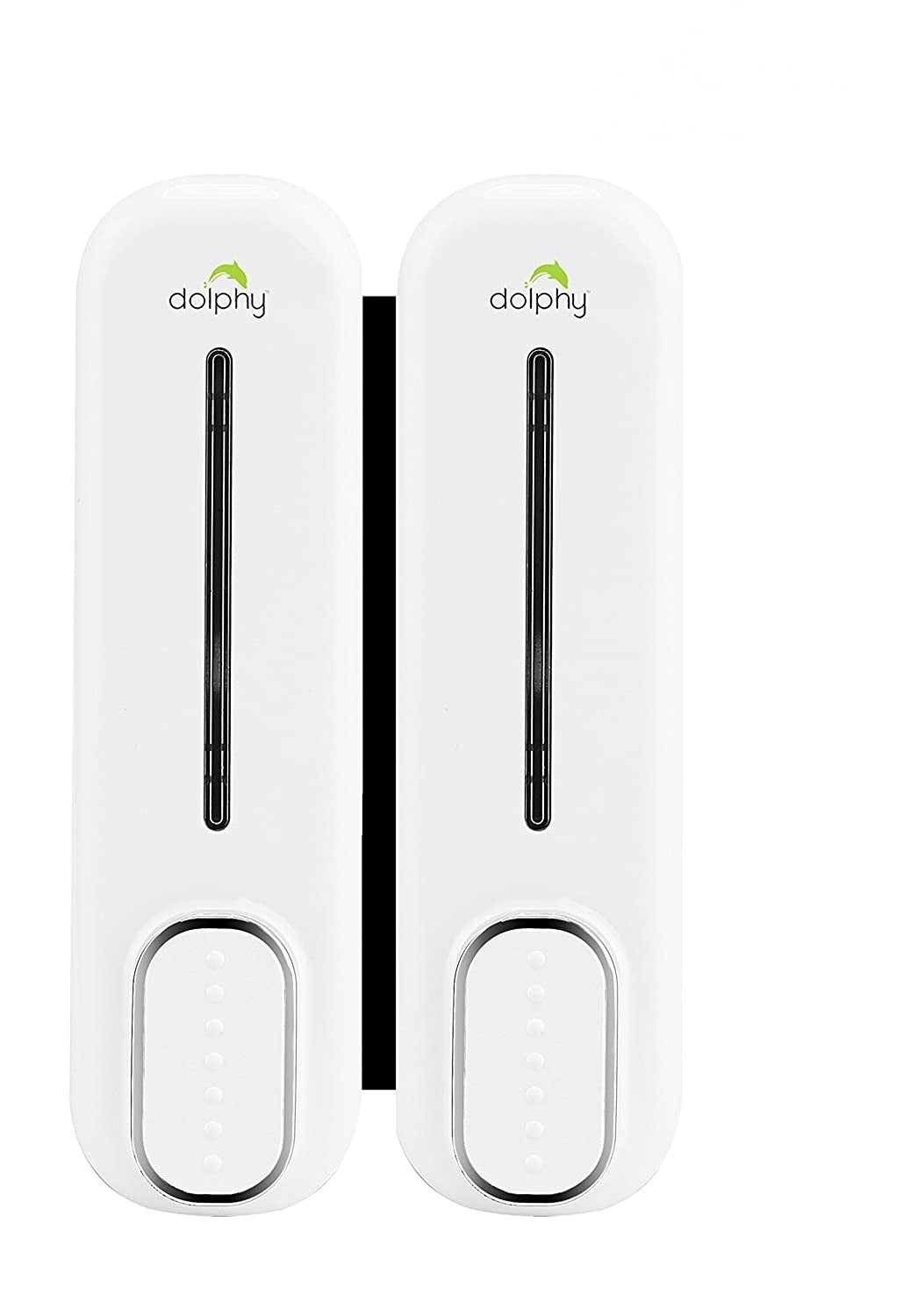 Dolphy 300ml Wall Mount Soap Dispenser (Pack of 2) – White ABS Manual Dispensers for Liquid Soap, Sanitiser, Shampoo, Lotion