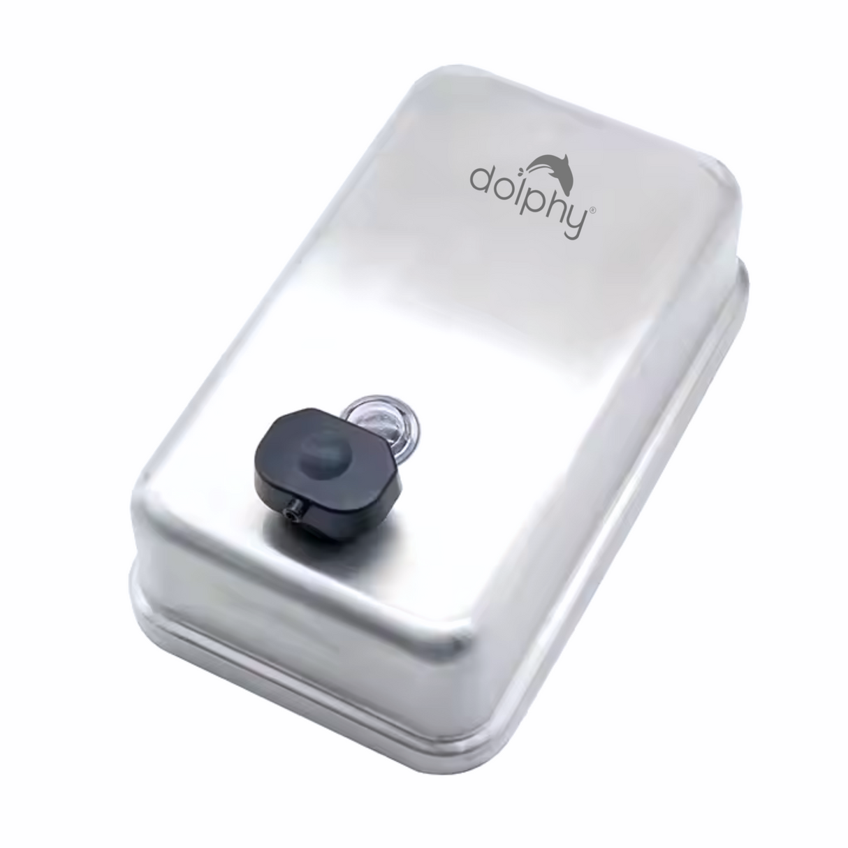 Dolphy Manual Rectangle Stainless Steel Soap Dispenser 1100ml – Silver, Wall Mounted