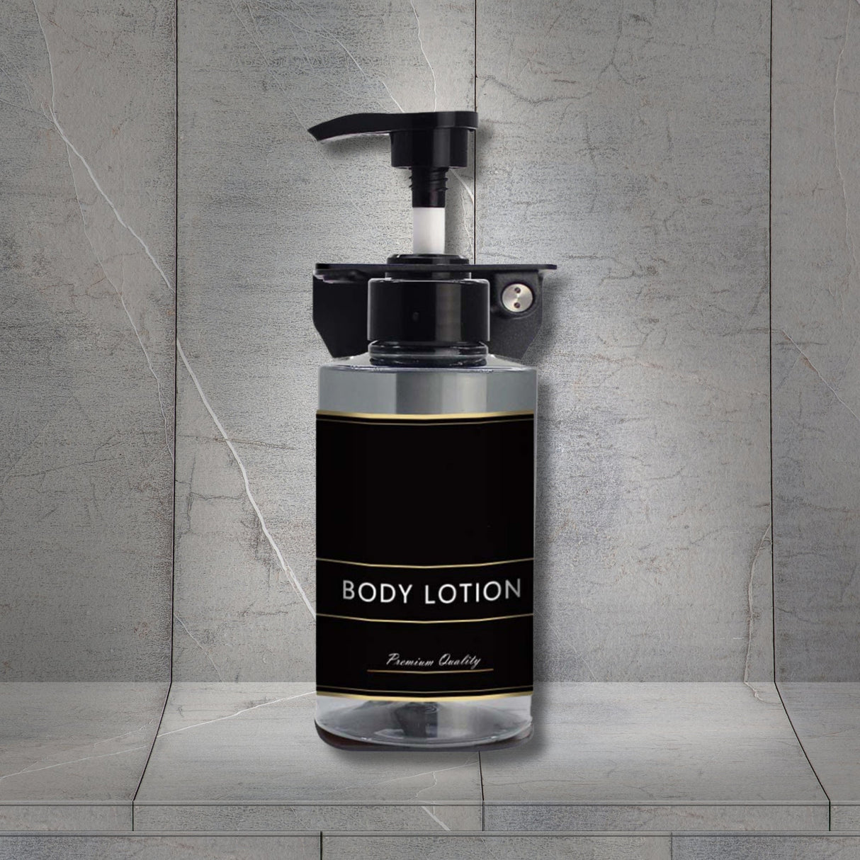 Dolphy 300ml Transparent Manual Soap Dispenser – Clear Black ABS & Steel Wall Mount Pump for Bathroom, Kitchen & Office Use