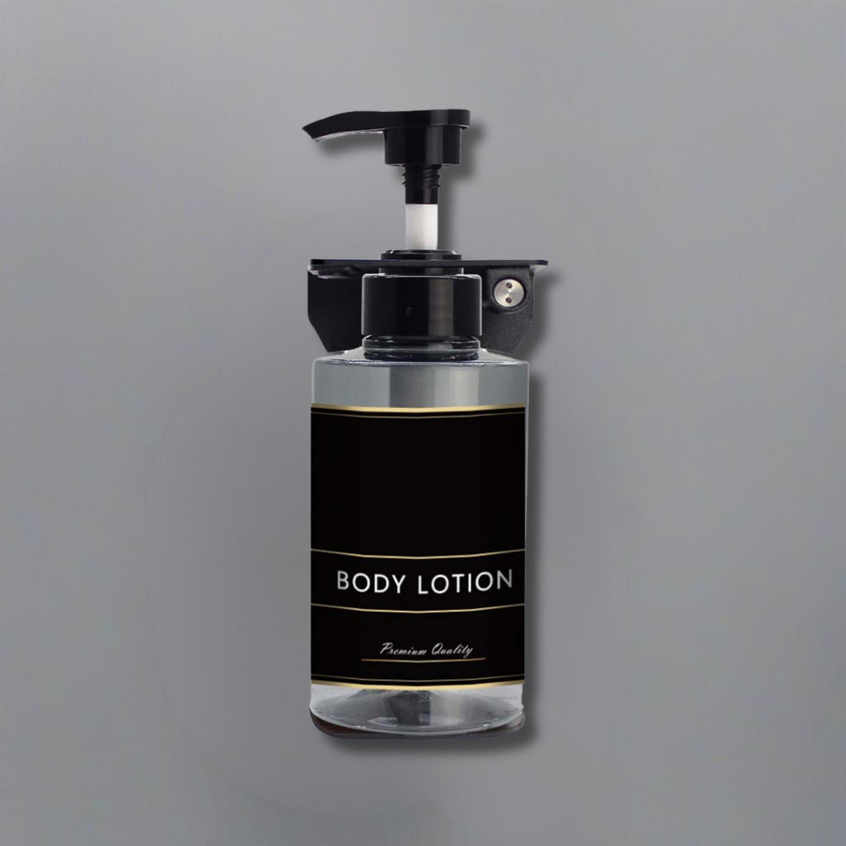 Dolphy 300ml Transparent Manual Soap Dispenser – Clear Black ABS & Steel Wall Mount Pump for Bathroom, Kitchen & Office Use