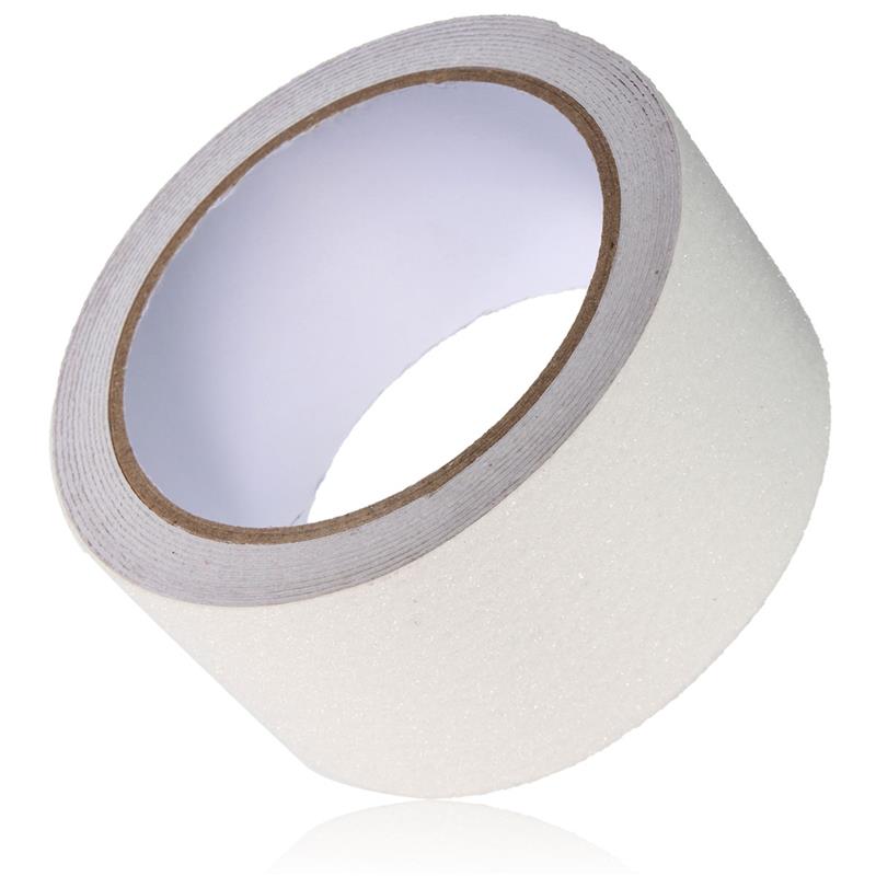 Clear Anti-Skid Safety Tape 50mm x 18m – Transparent 60-Grit Slip-Resistant Surface, Water & Chemical Resistant for Indoor/Outdoor High-Traffic Safety on Stairs, Ramps & Floors