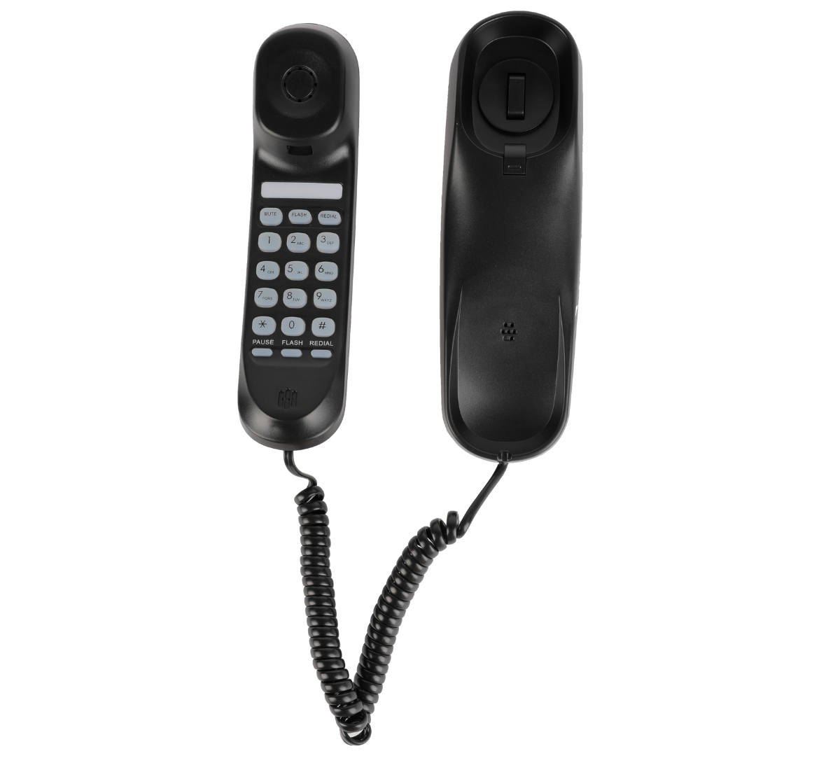 Dolphy Wall Mountable Landline Telephone – Black Hotel Room Phone, Space-Saving & Modern Design for Guest Rooms, Offices & Commercial Use