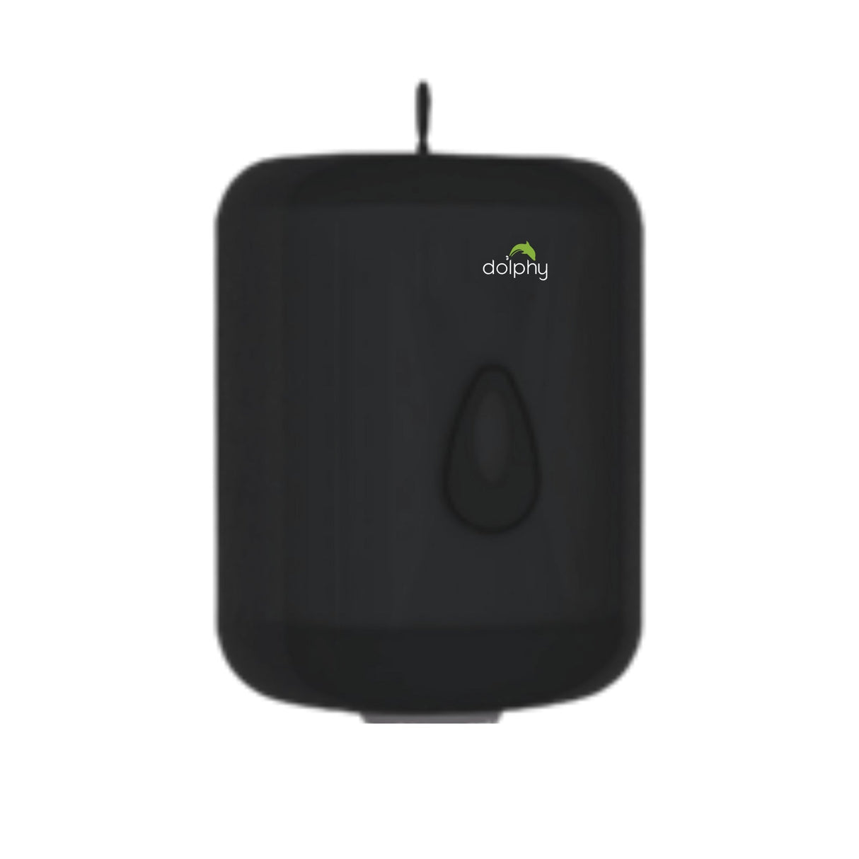 Dolphy Center Pull Toilet Paper Dispenser – Black ABS, Auto-Cut, Wall Mounted, Durable for High-Traffic Bathrooms