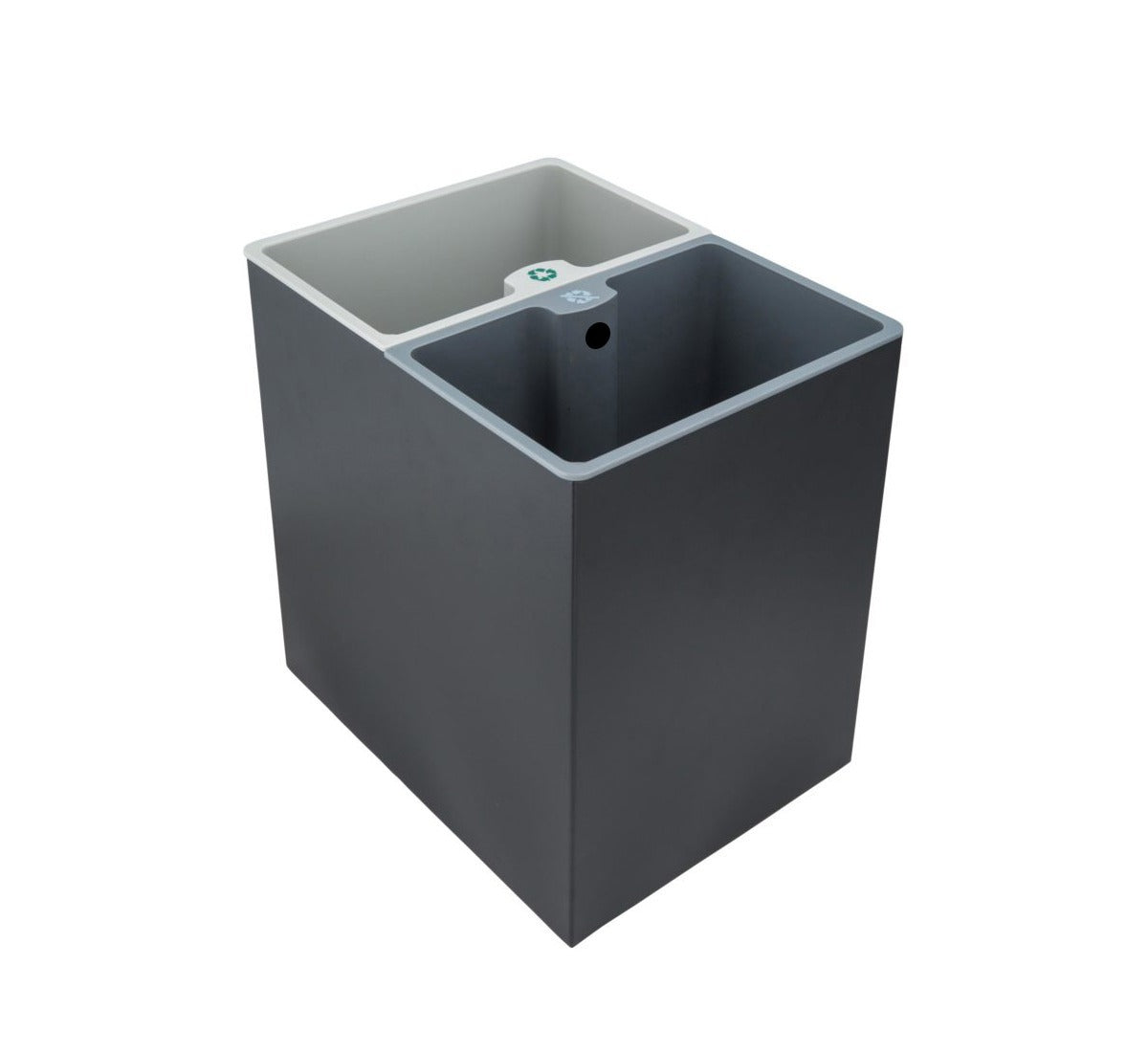 Dolphy 14L Dual Compartment Rectangle Room Dustbin – Metal & ABS Waste Bin with Two Containers – Black