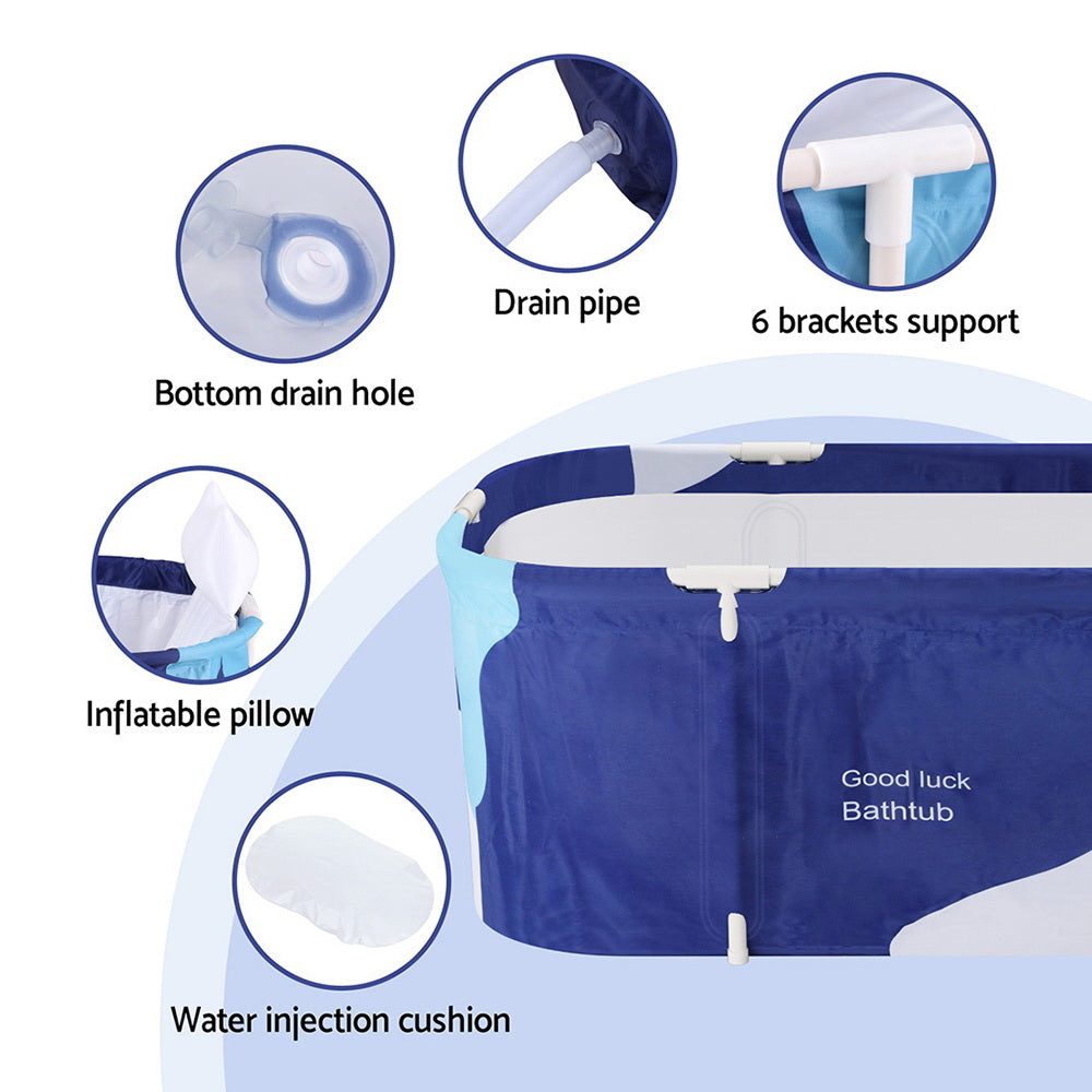 Navy blue PVC inflatable cushion, 134x65cm.
