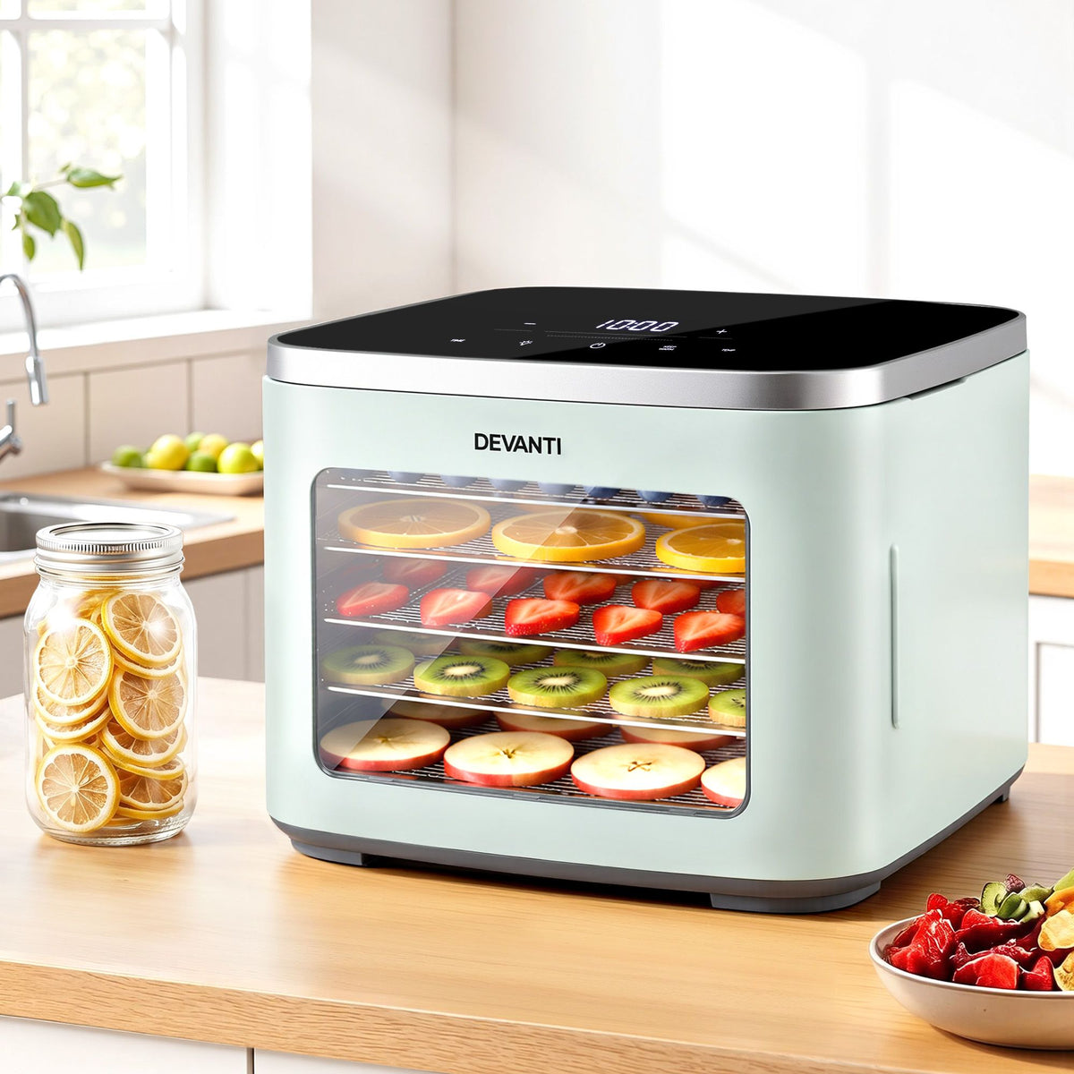 Devanti 5 tray food dehydrator, green
