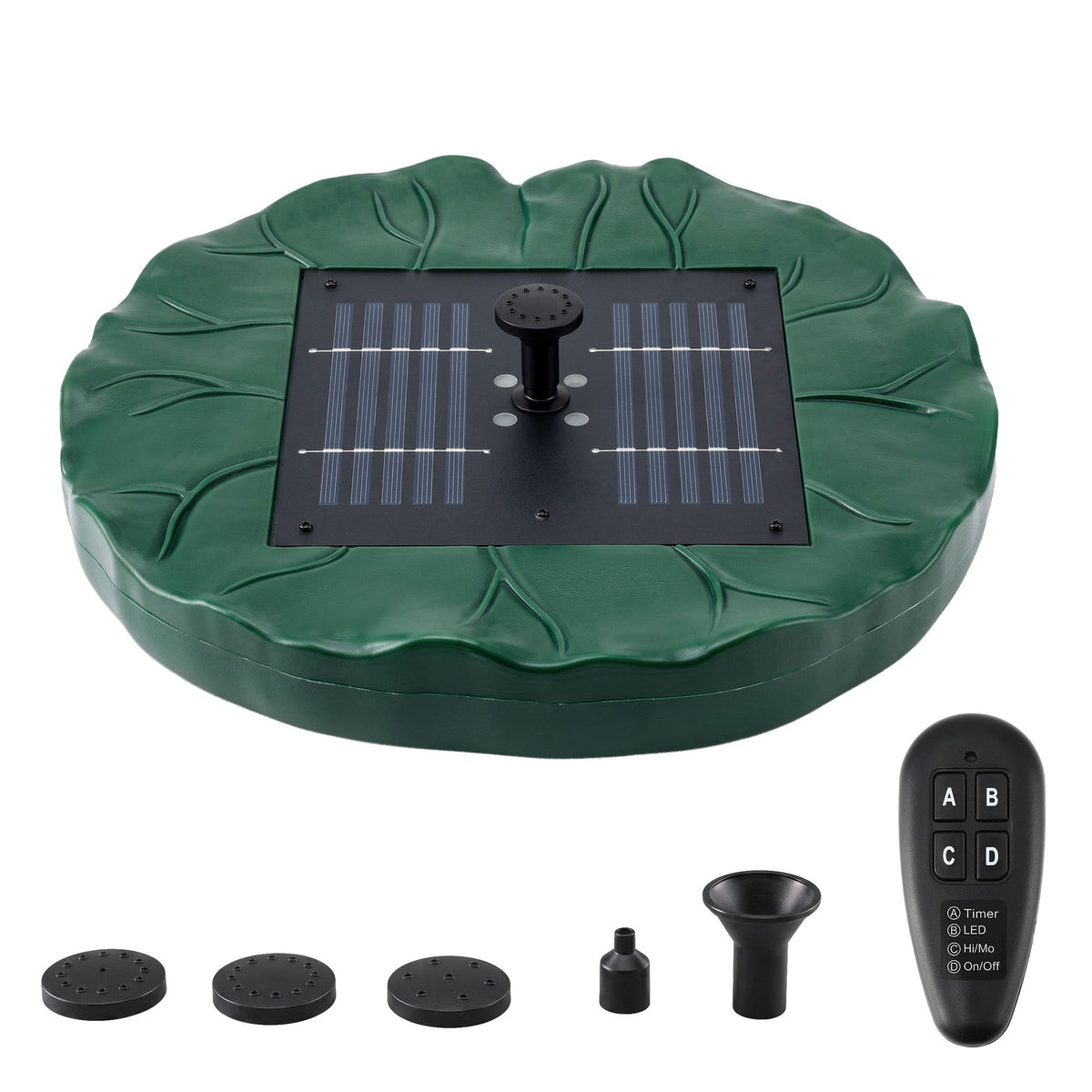 Solar fountain pumps, 31cm, operated by remote control.