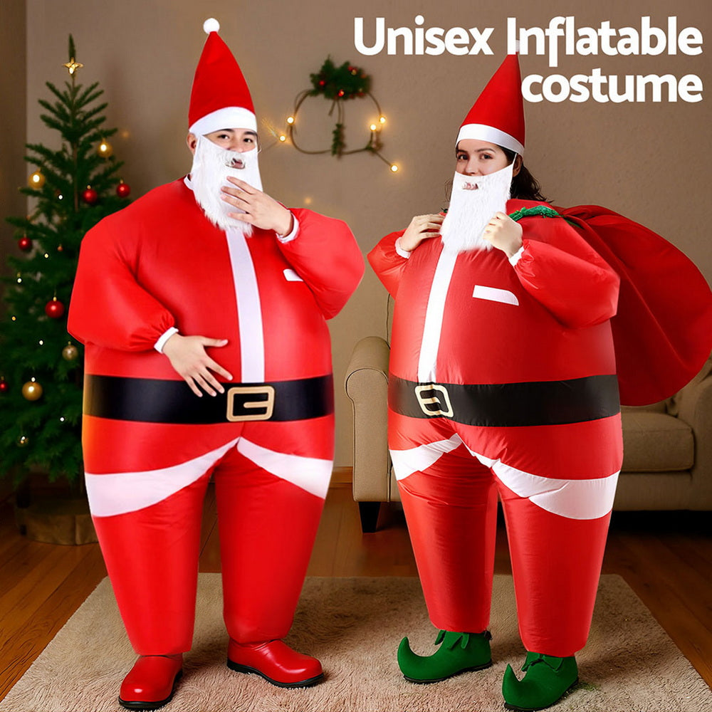 Inflatable Christmas Santa Claus Costume Adult Suit Blow Up Party Fancy Dress Xmas Cosplay