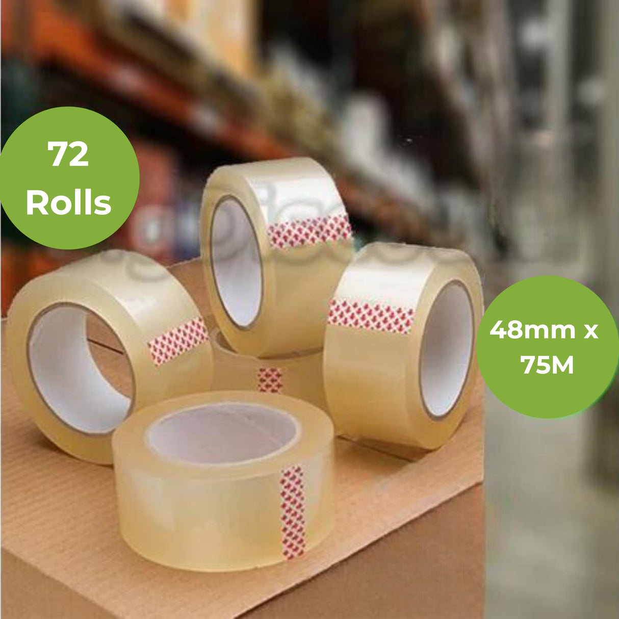 Heavy Duty Packing Tape 72 Rolls – 45 Micron Clear Adhesive Tape for Moving, Shipping & Packaging, Tear-Resistant and Strong Seal