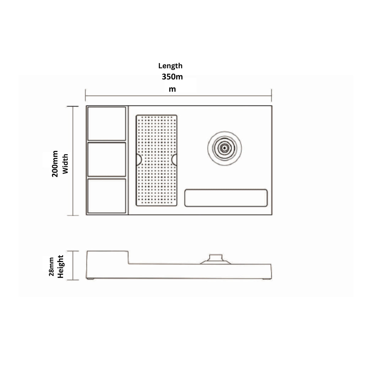Dolphy Black ABS Kettle Tray – Water-Resistant Hospitality Tray with Kettle Base Slot & Sachet Compartments for Hotel Rooms & Kitchen Use