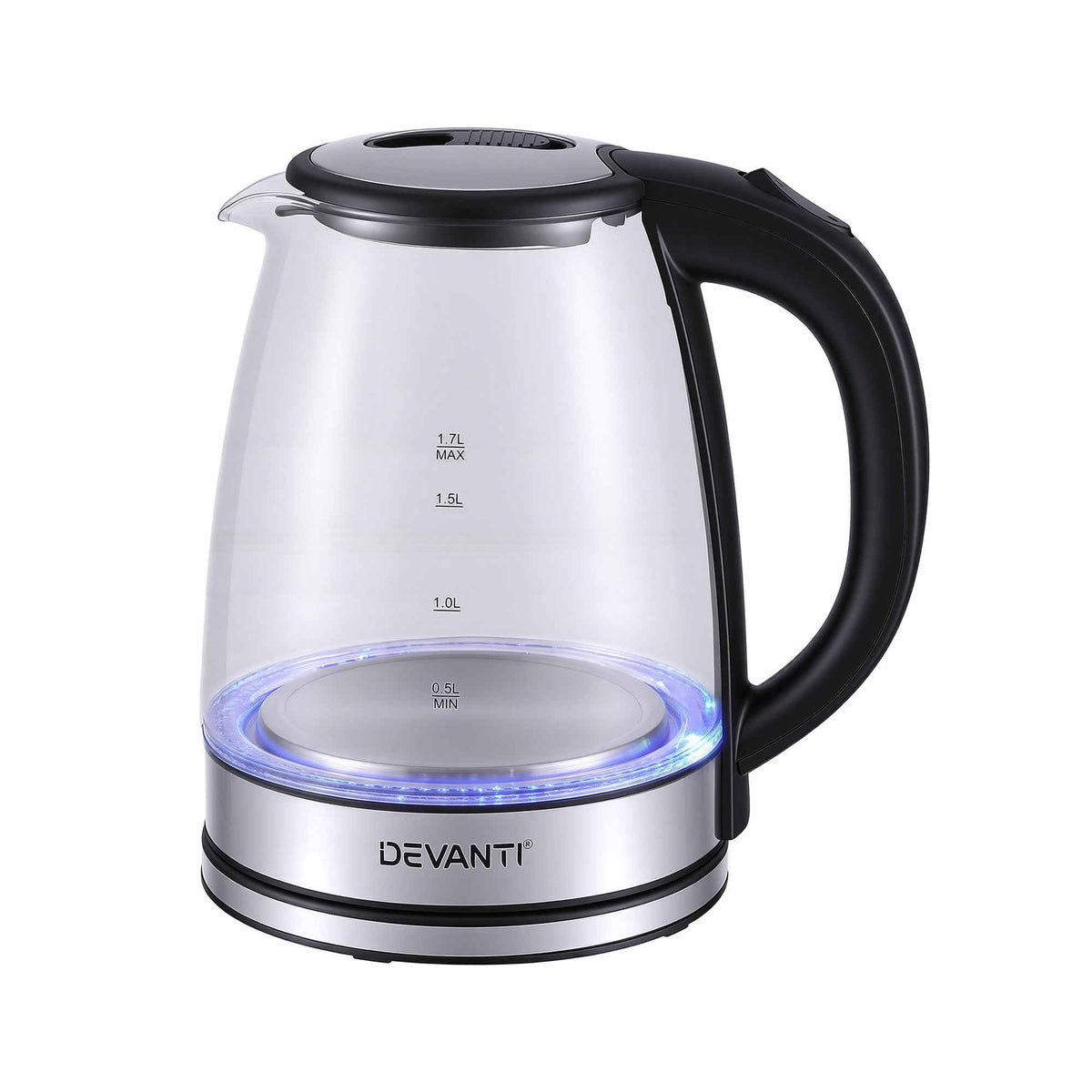 Devanti 1.7L Glass Electric Kettle.