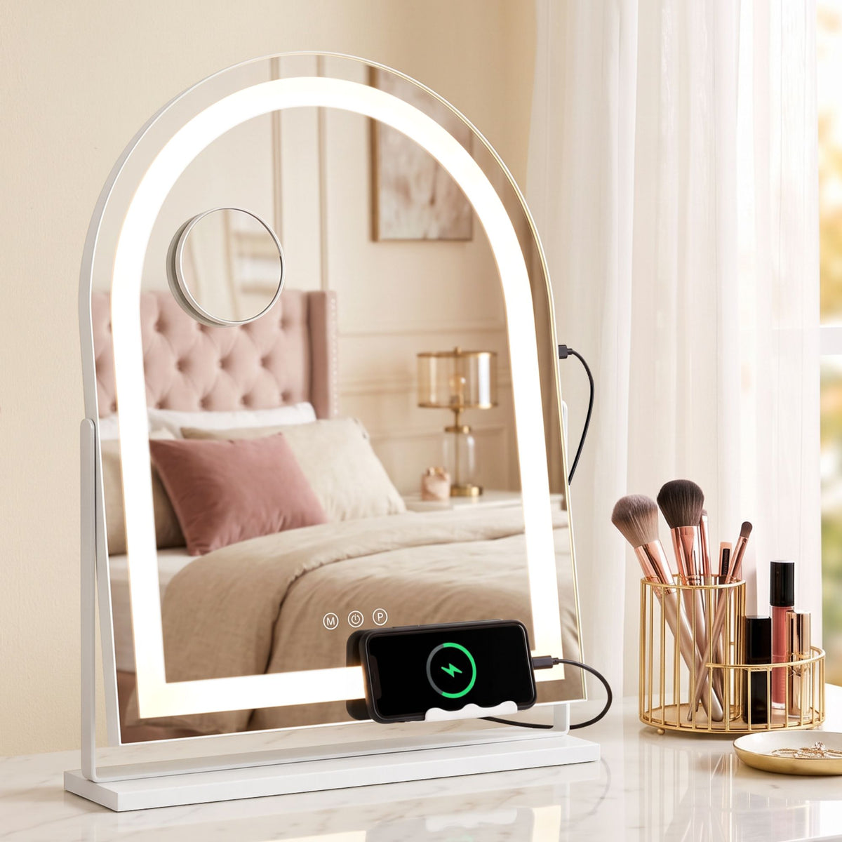 Embellir Makeup Mirror with Lights Hollywood Vanity Mirror 3 Colour LED White 40x50cm