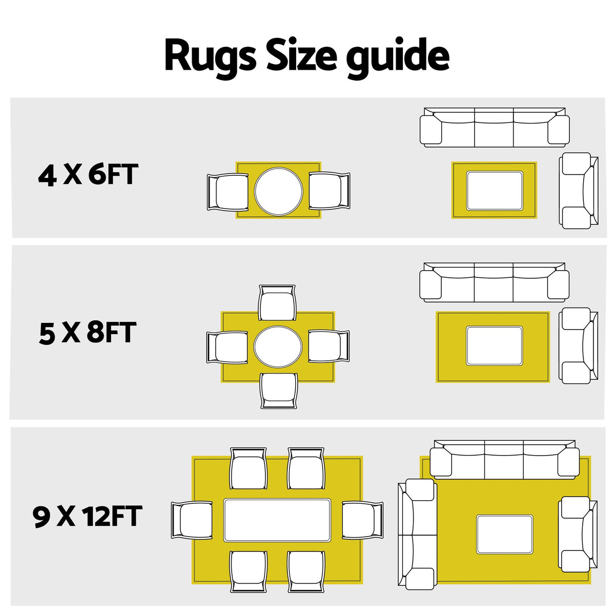 Gardeon Outdoor Rugs 274x366cm Large Carpet Reversible PP Dual-Sided Area Mat Patio Rug Grey