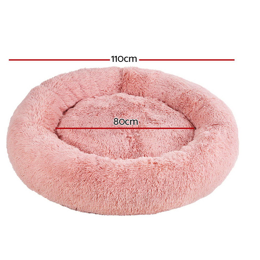 i.Pet 110cm calming pet bed, extra large, pink