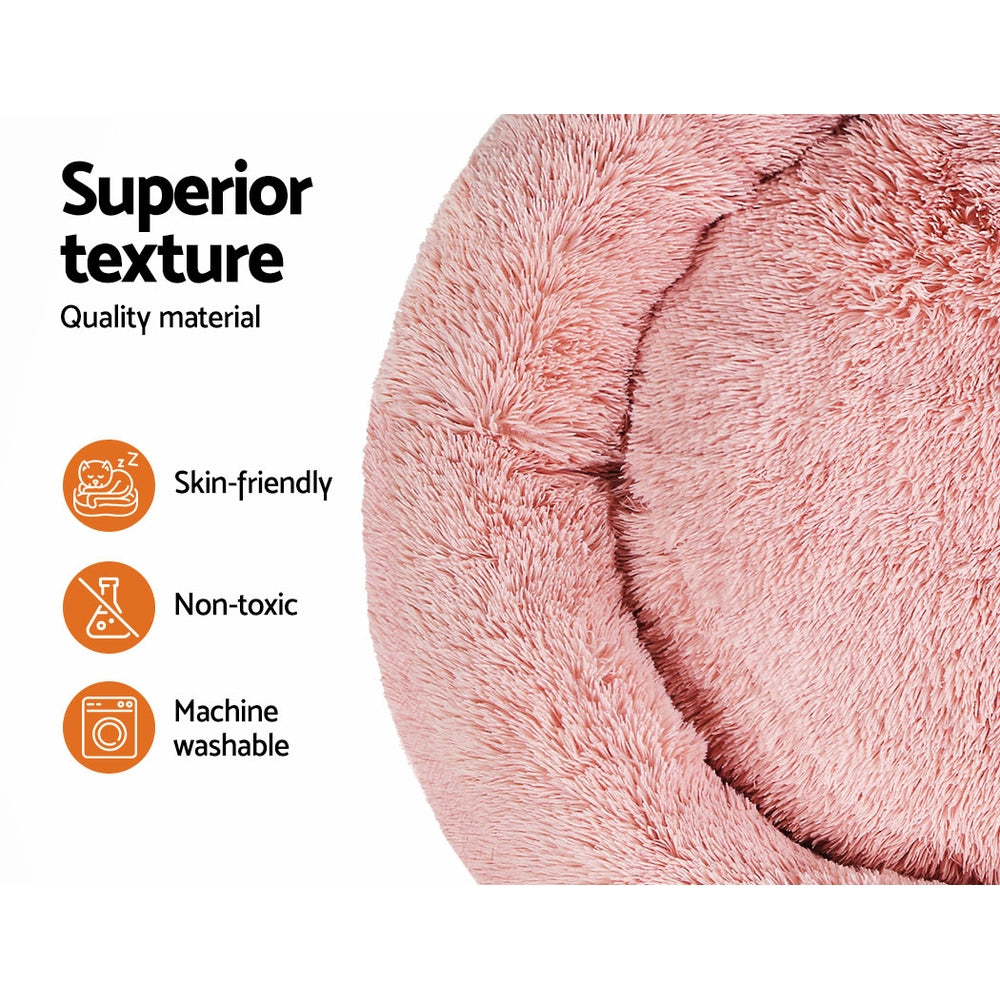 i.Pet 110cm calming pet bed, extra large, pink
