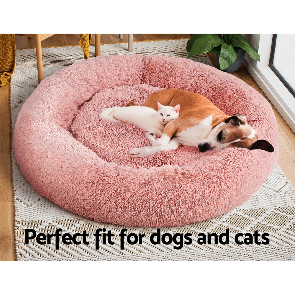 i.Pet 110cm calming pet bed, extra large, pink