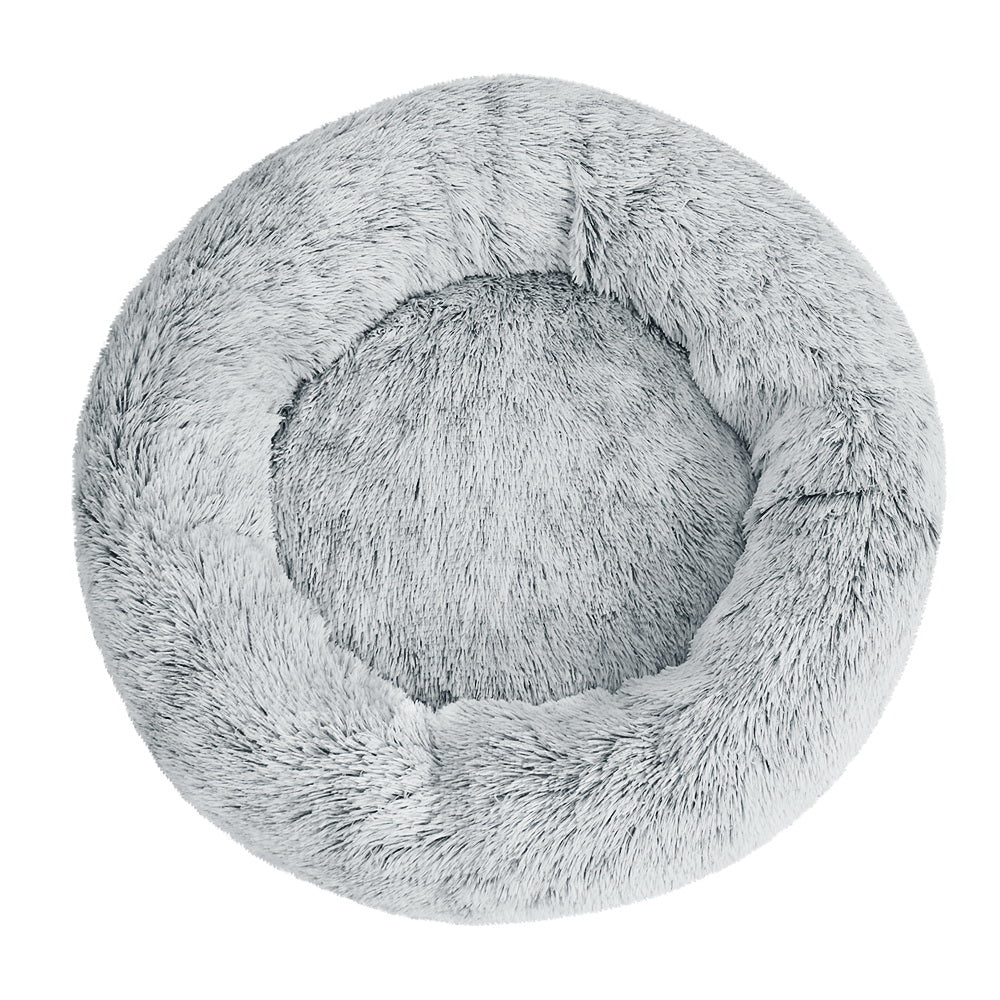 i.Pet 90cm calming pet bed, large, light charcoal
