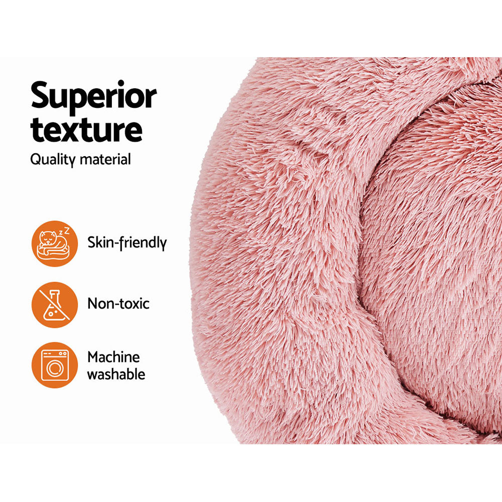 i.Pet 90cm calming pet bed, large, pink