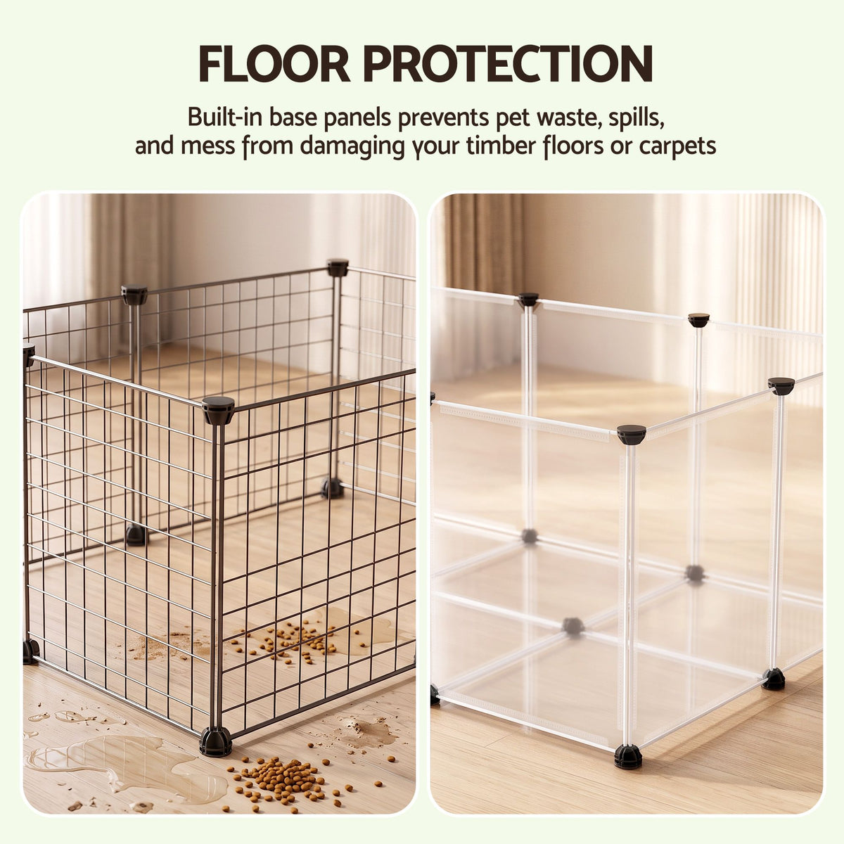 i.Pet Dog Playpen 20 Panels with Baseboard DIY Enclosure Small Animal Rabbit Pen 125CM.