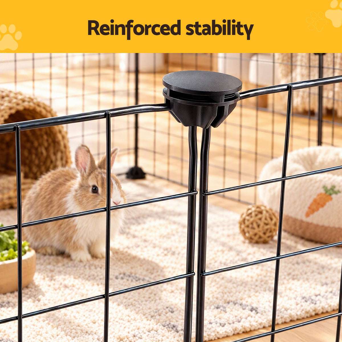 i.Pet Dog Playpen 12 Panels Pet Playpen 35x35cm Iron DIY Enclosure for Small Animals