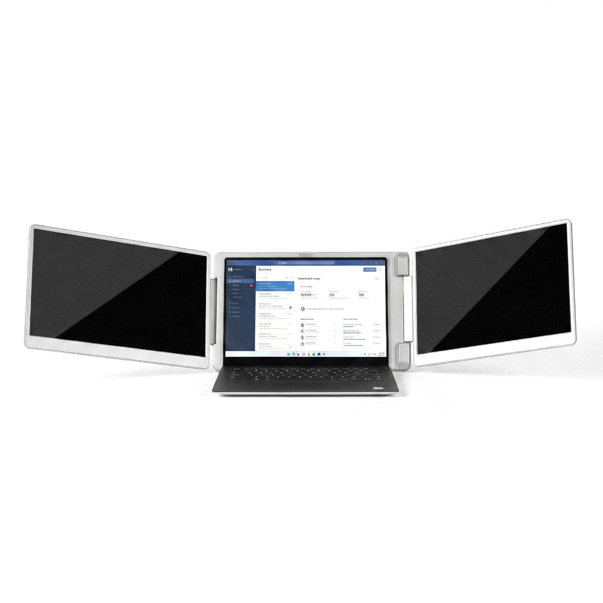 Devanti Triple Portable Monitor Laptop Screen Extender 15.6" Dual Display FHD IPS
