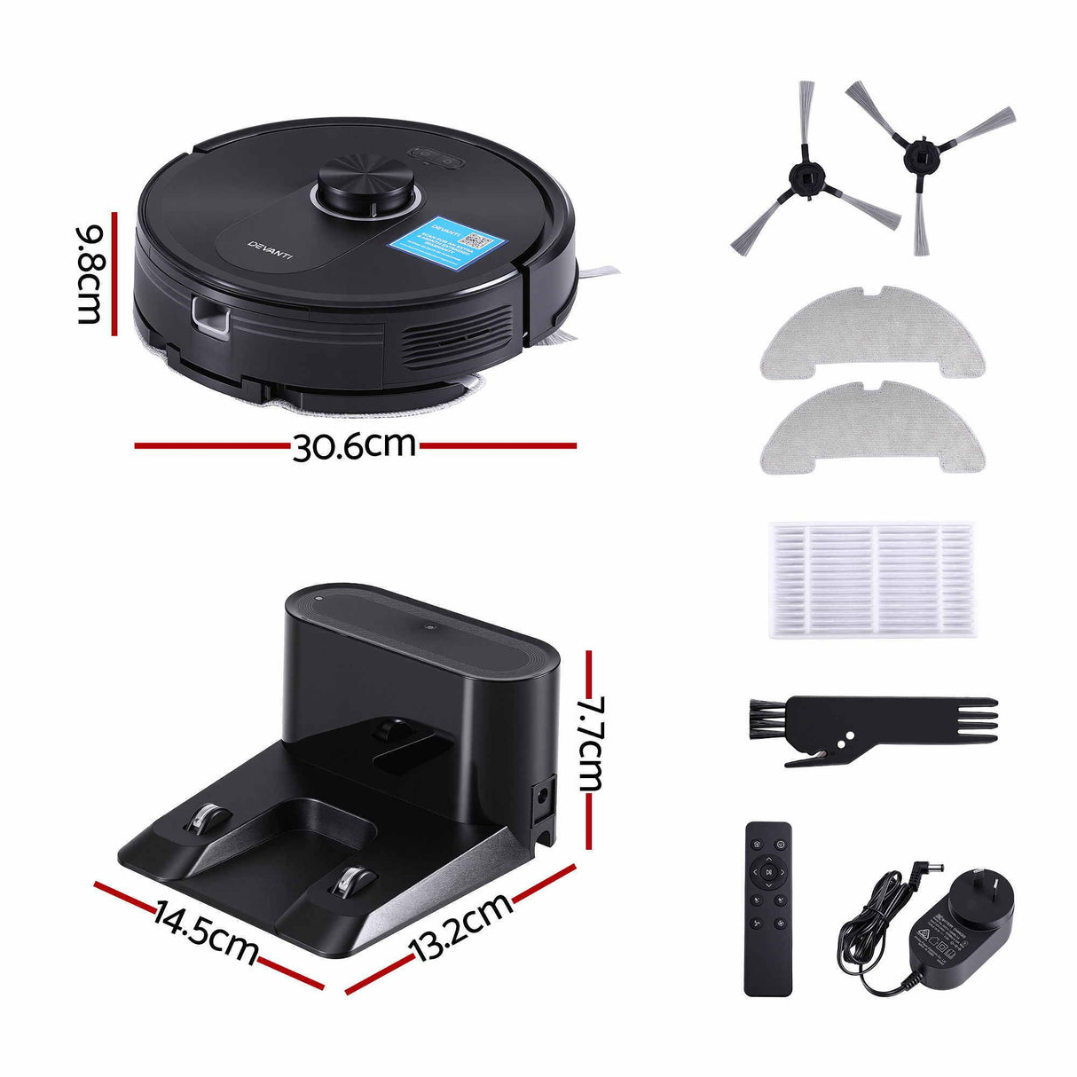 DEVANTI Robot Vacuum and Mop, APP Control 6000Pa LDS Laser 3-in-1 Cleaning